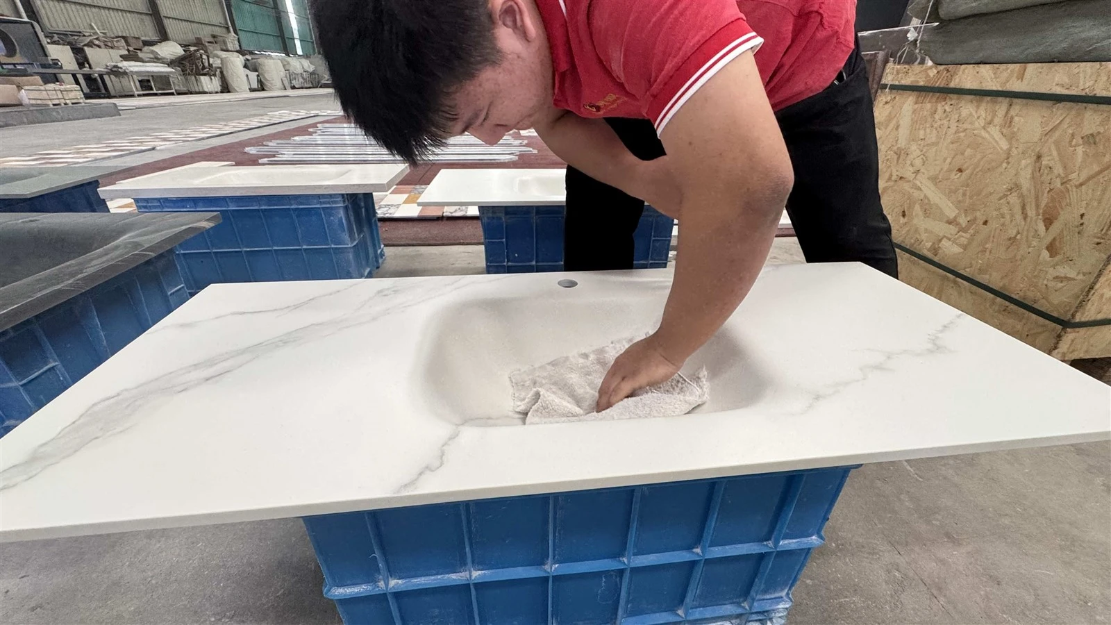 Seamless Sintered Stone Bathroom Wash Basin Seamless Sintered Stone Bathroom Wash Basin