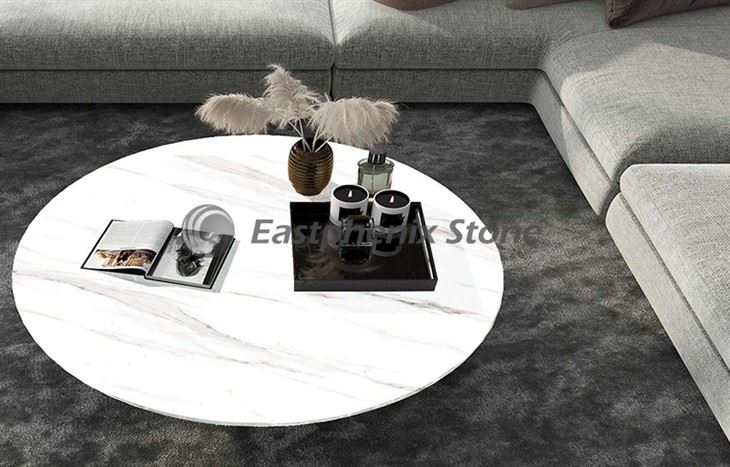 Modern white sintered stone surface